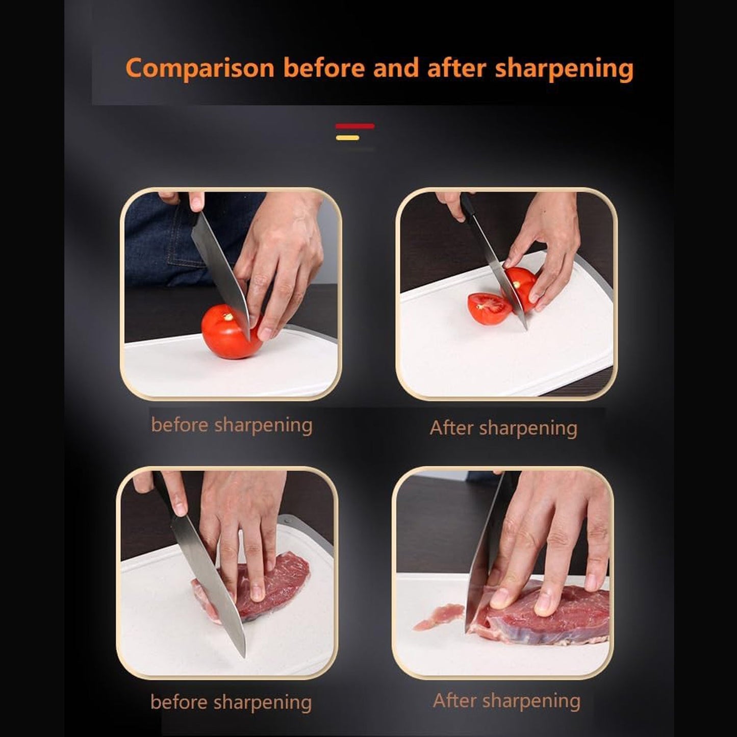 Knife Sharpener for Kitchen | Knife Sharpener Handheld Knives & Pocket Knife Sharpener | Knife Sharpener for Chefs & Serrated Knife (Chopper Not Included / 1 Pc) (X1001)