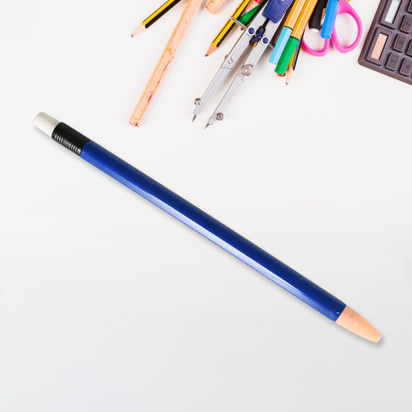 Mechanical Lead Pen Pencil | With 40 Leads | Matt Black ABS Plastic Round Body | Ideal for Writing Drawing Outline Sketching (2mm Lead Pencil)