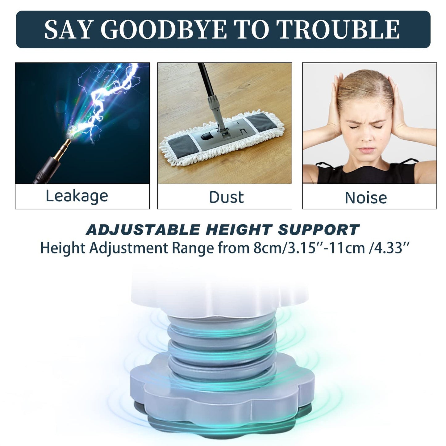 Washing machine support, anti vibration washing machine support adjustable washer anti vibrasion stands, washer & dryer pedestals, Washing Machine Accessory Anti- Skid stand PVC Lifting stand Non-Slip ( 4 Pc Set ) (X719)