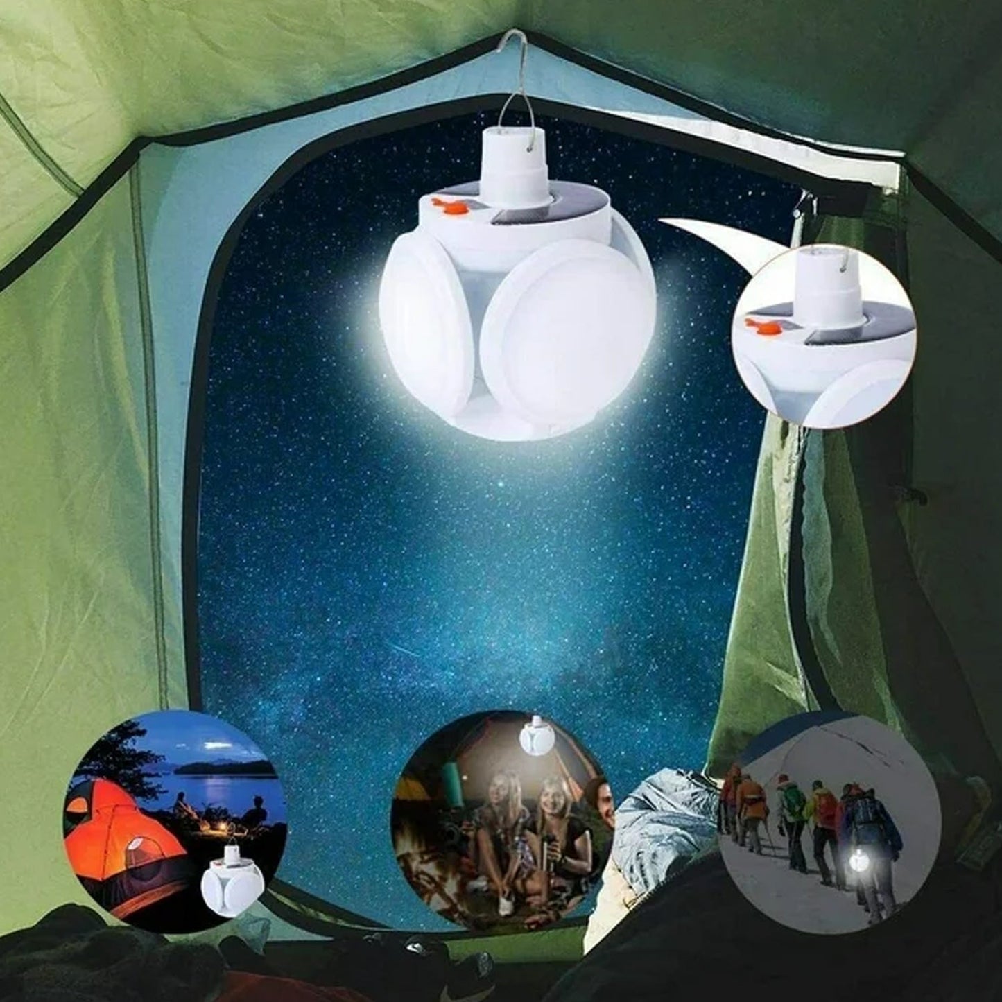 Solar Multi-Functional Emergency LED Light Bulb with USB Charging, (X435)