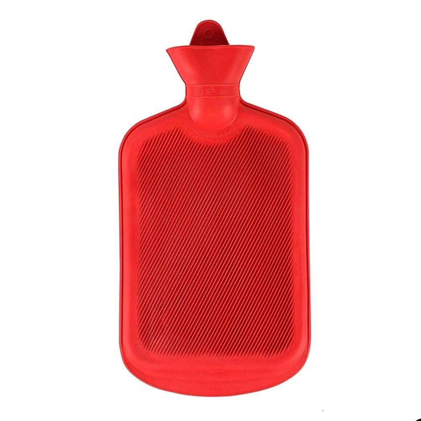 Durable large rubber hot water bag for soothing pain and discomfort.