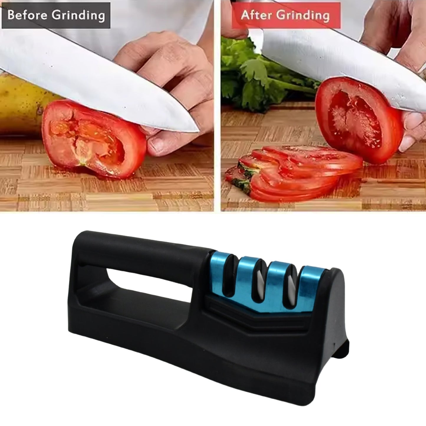 Knife Sharpener for Kitchen | Knife Sharpener Handheld Knives & Pocket Knife Sharpener | Knife Sharpener for Chefs & Serrated Knife (Chopper Not Included / 1 Pc) (X1001)