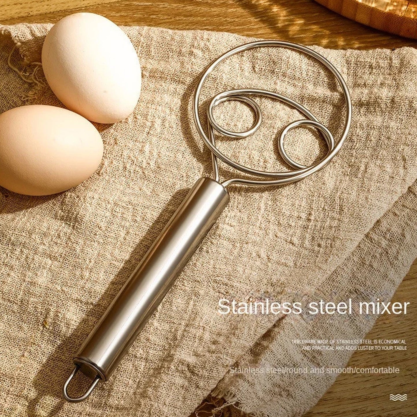 Dough Whisk, Premium Stainless Steel Dutch Whisk, Dough Hand Mixer Artisan Blender For Egg, Bread, Cake, Pastry, Pizza Dough - Perfect Baking Tools, Whisking, Tirring Kitchen Tools (1 Pc) (X825)