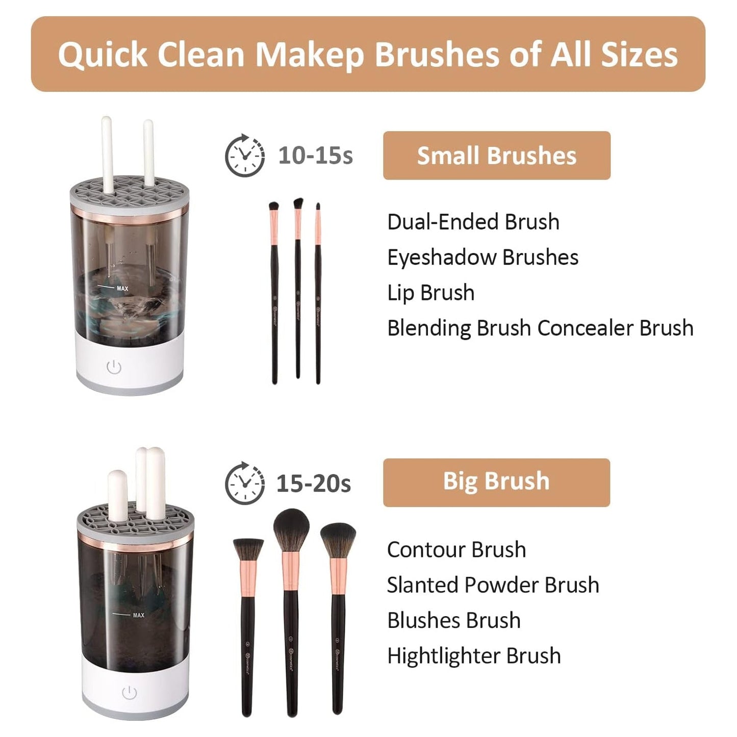 Automatic Makeup Brush Cleaner Fast Electric Brush Cleaner Hand Free Machine Super Clean Brush Washer & Brushes Organizer Tool (1 Pc) (X671)
