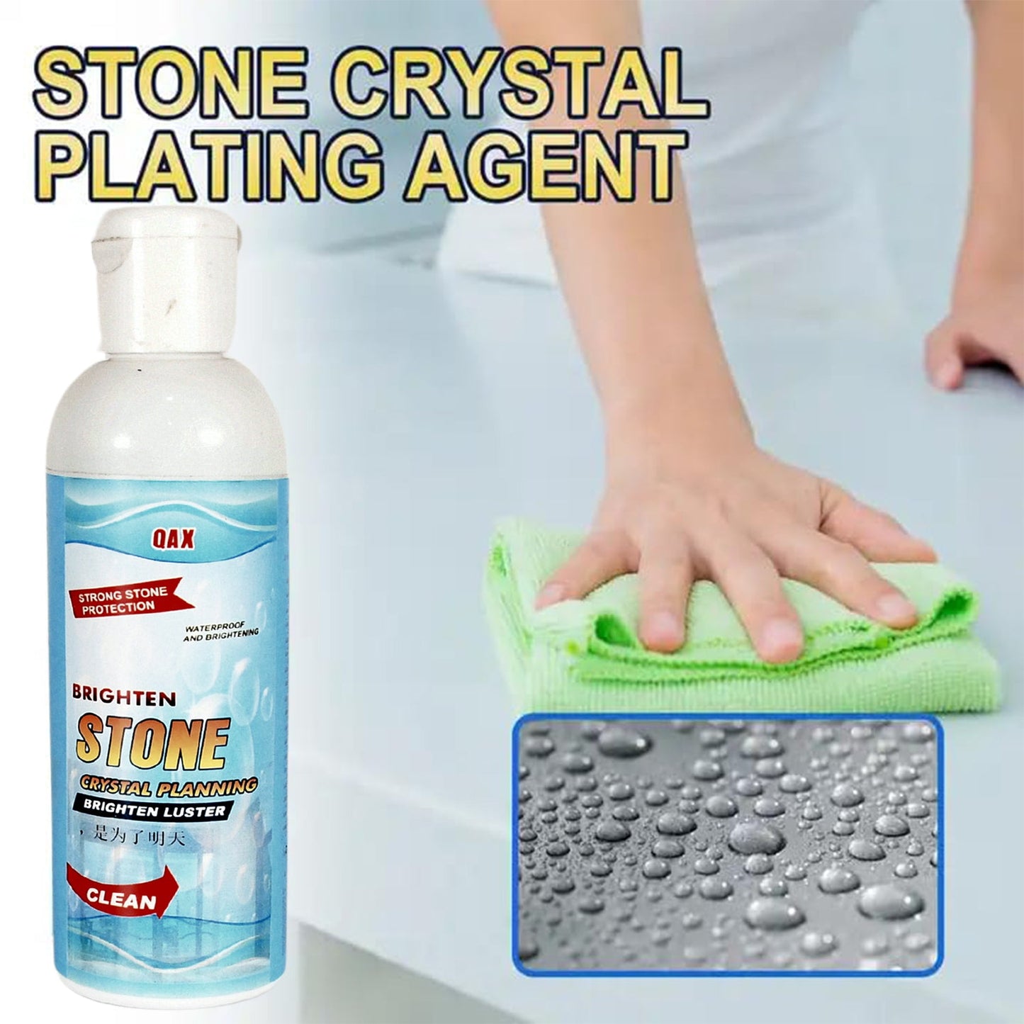 Stone Stain Remover Cleaner, Stone Crystal Plating Agent, Marble Stone Cleaner Polishes, (75 ML Approx / 1 pc) (X402)
