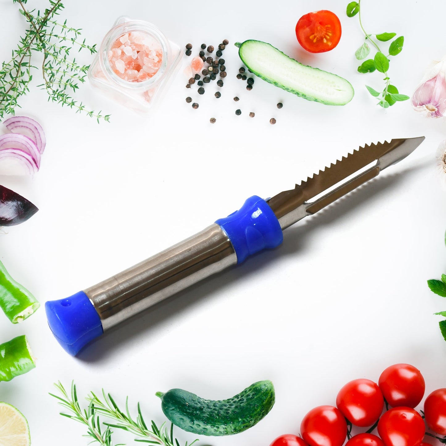 2in1 Multi-Purpose Stainless Steel Peeler With Hanging Ring For Vegetables, Potato Peeler, Carrot, grated, Suitable for Peeling and shredding Fruit and Vegetables Kitchen Accessories, Piller (1 pc)