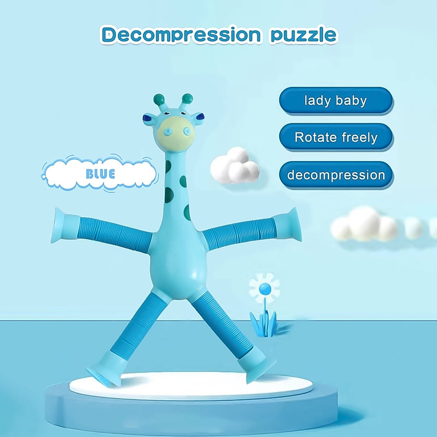 LED Giraffe Telescopic Suction Cup Toys (1 Pc) (X425)