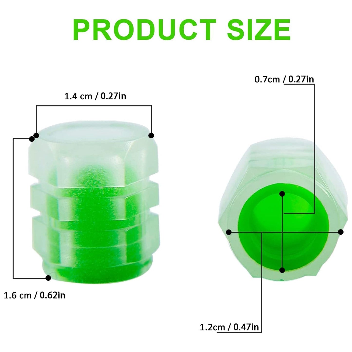 Tyre Valve Caps Luminous Glow Car Tire Air Stem Valve Cap Covers vaal cap ( 4 Pcs Mix Colour) (X1029)