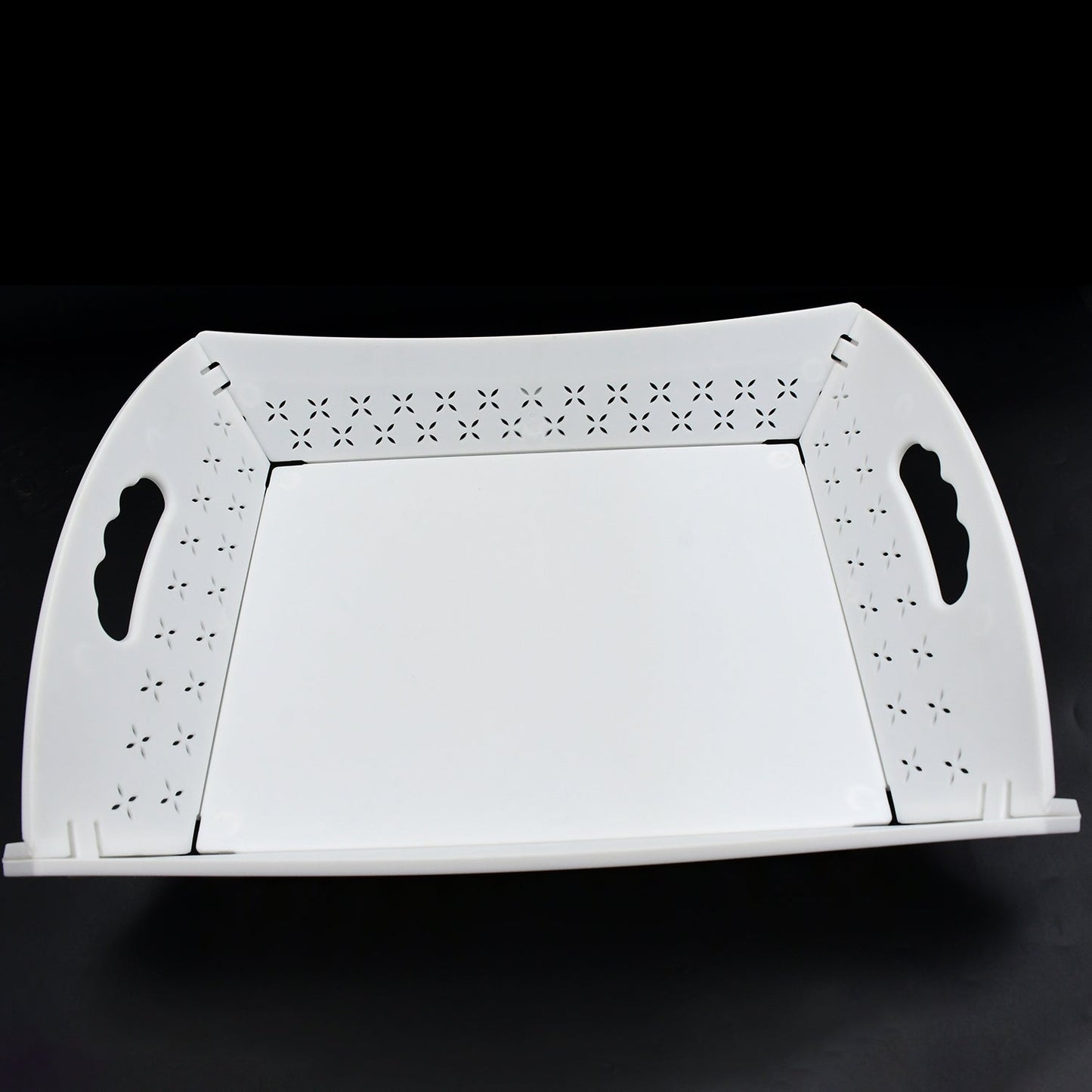 Foldable Serving Tray Plastic Serving Tray With Handle Serving Tray For Food, Kitchen, Outdoors, Restaurants (1 Pc)
