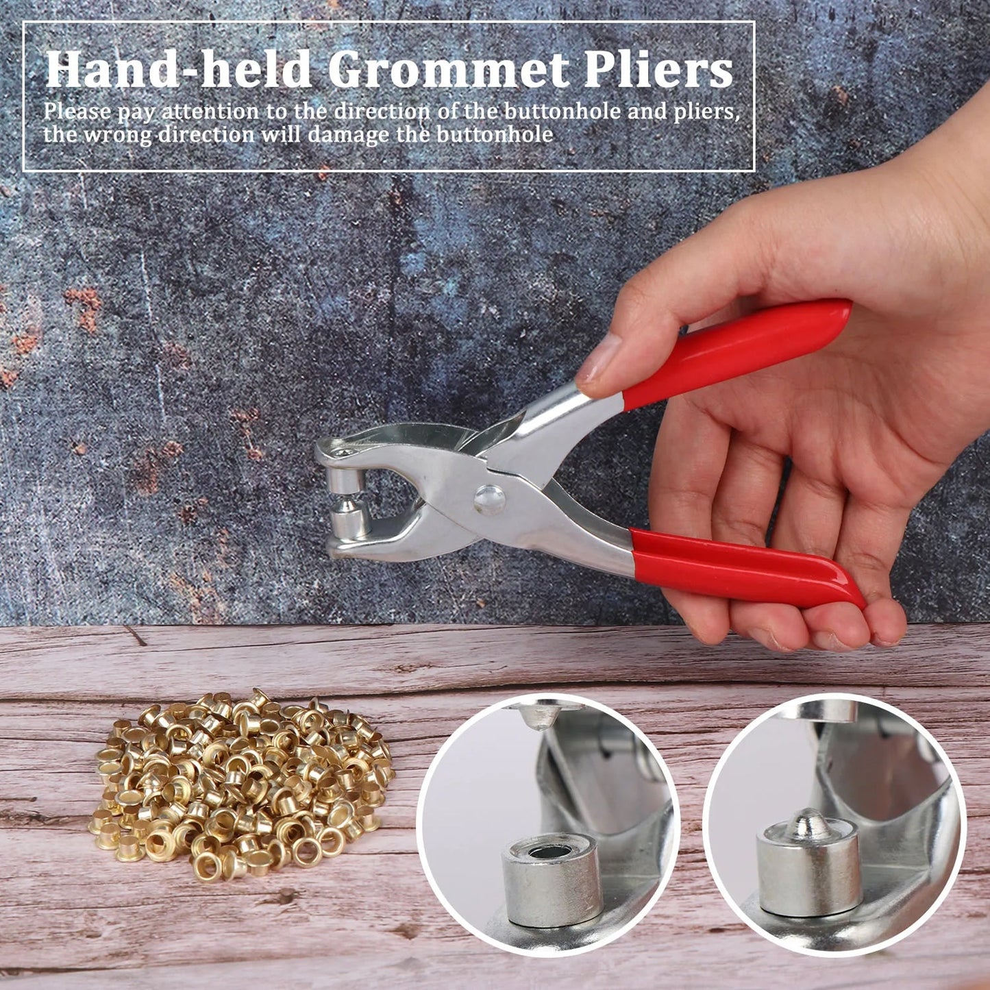 GROMMET SETTING TOOLS WITH 100+ BUTTON & CONTAINER |1 Complete Set