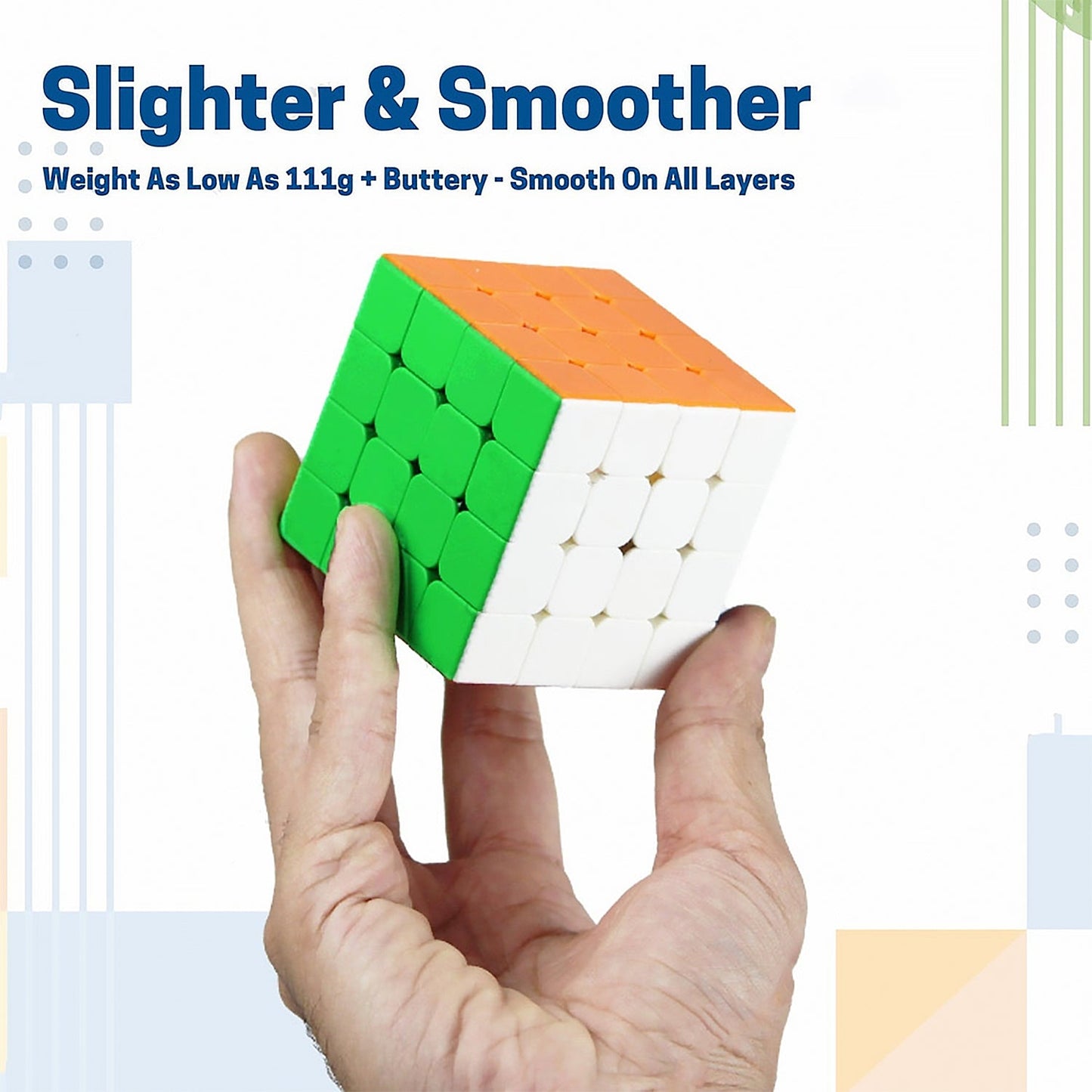 Small Puzzles Cubes 4×4×4 High Speed Sticker Less Magic Cube Game, Kids and Professionals Magic Cube Puzzle Toy, Pack of 1, 8+ Years (X969)