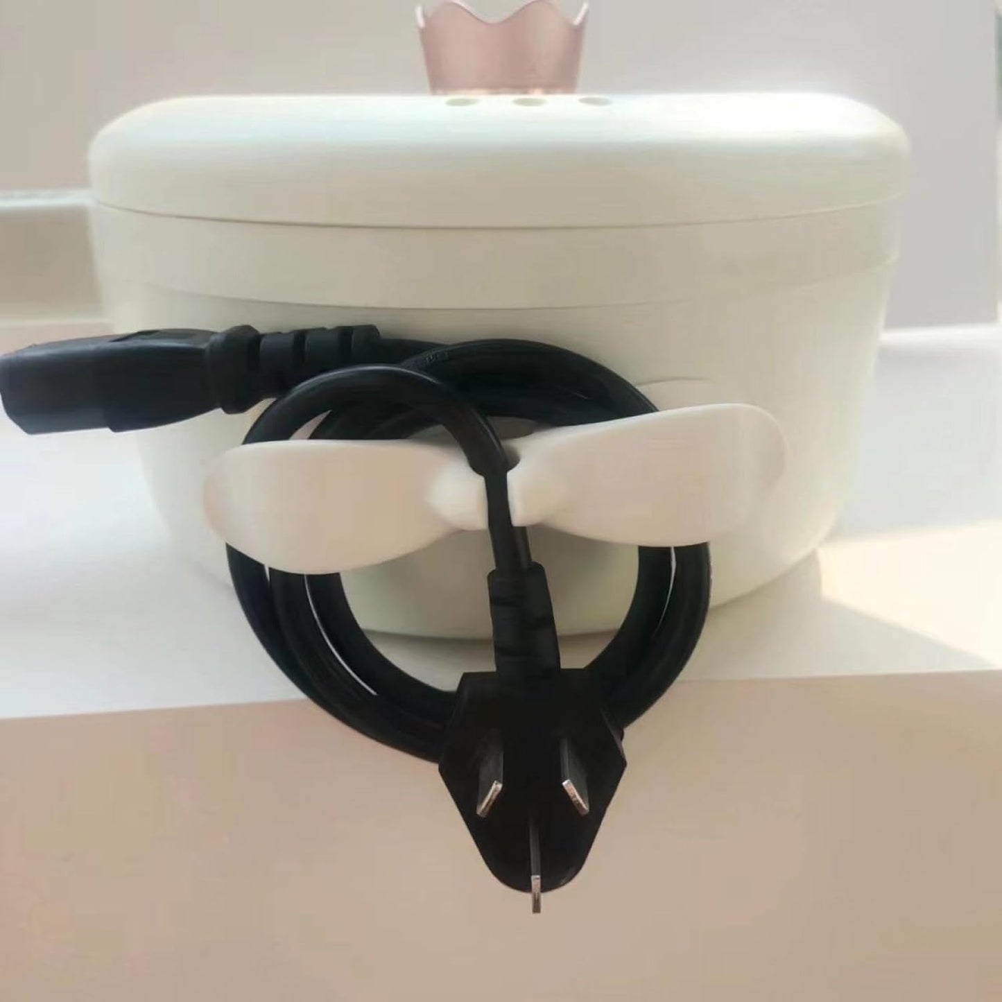 Power Plug Holder Organizer for Appliances Tidy Cord Winder Cable Organizer Self Adhesive Wire Wrap Holder for Coffee Maker Pressure Etc (1 Pc / 8x3 Cm / Small) (X622)
