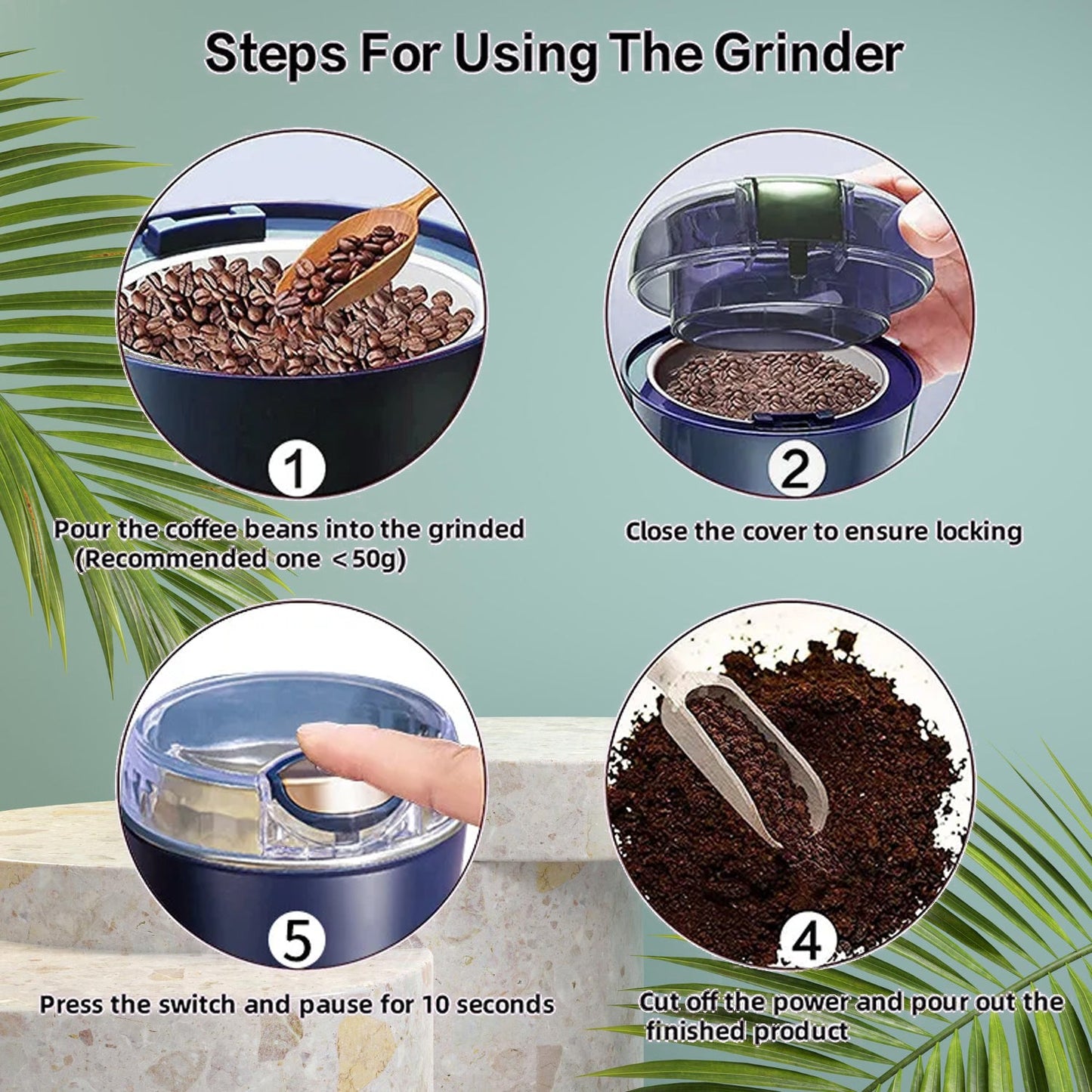 Portable 4-Blade Mini Grinder & Blender for Home & Office (X419)