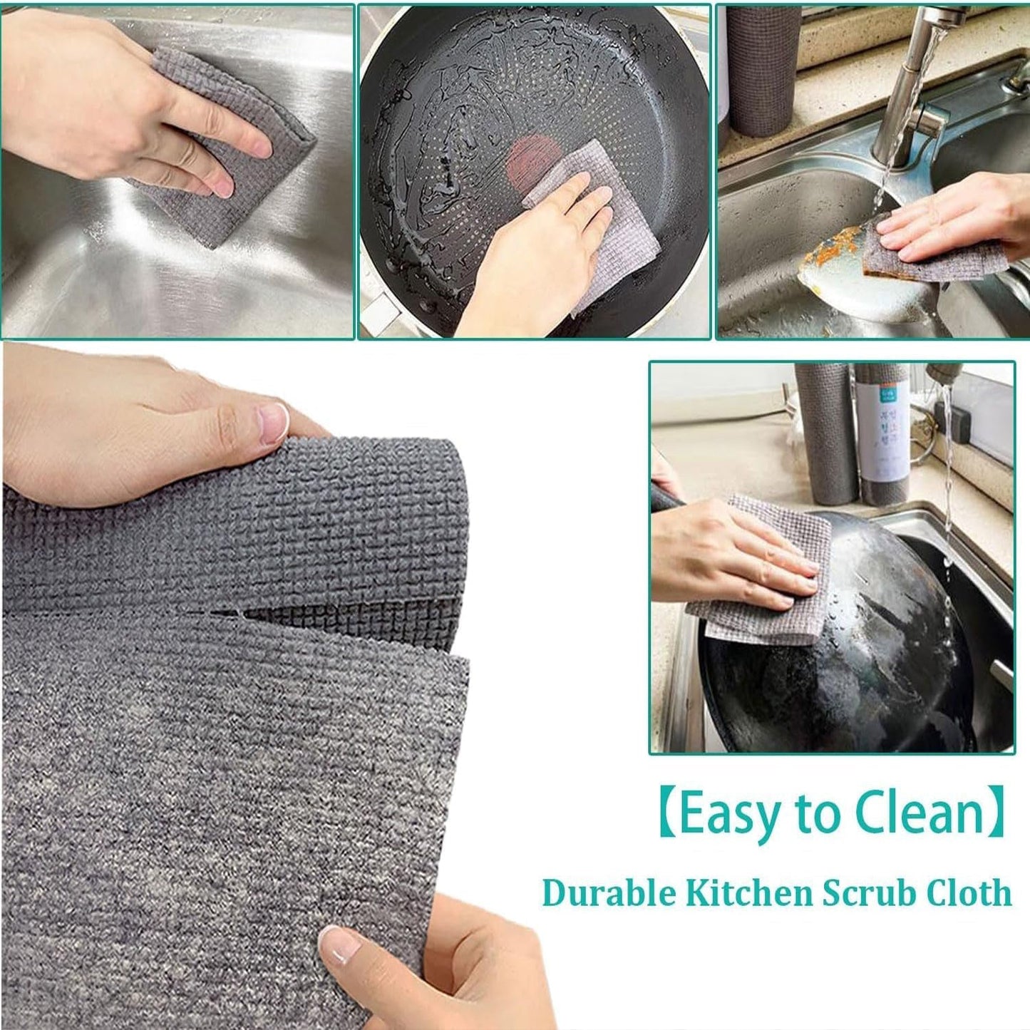 Durable Kitchen Scrub Cloth Kitchen Wear-Resistant Cloth 20×22cm, 1pc) (X434)