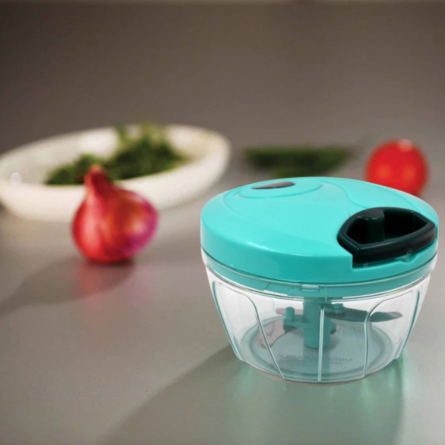 Handy Mini Plastic Vegetable Chopper Cutter, Onion Chopper Vegetables for Kitchen Accessories with 3 Blades )(X1052)