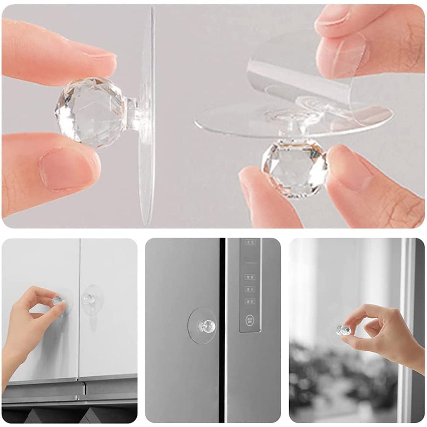 Diamond Crystal Shaped Pulls Handles Hook (10PCS) (X232)