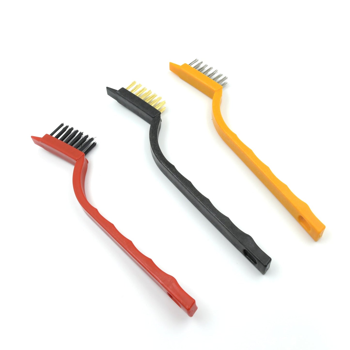 3pc Mini Wire Brush Set Brass Nylon Stainless Steel Bristles Household Cleaning Brush (3 Pcs Set)(X242)