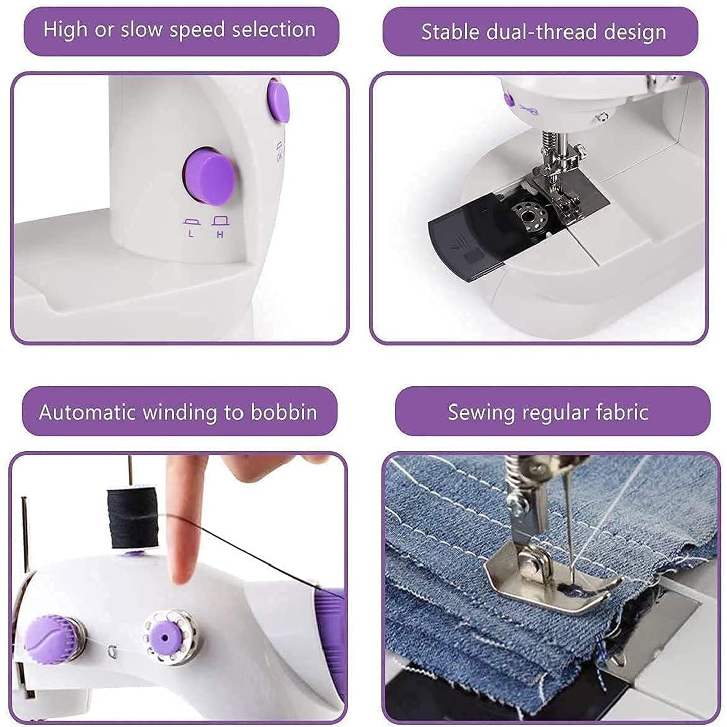Home Tailoring Sewing Machine With Extension Table Set, Foot Pedal, Adapter Mini Electric Silai Machine, Portable Stitching Machine/Tailoring Machine (X1019))