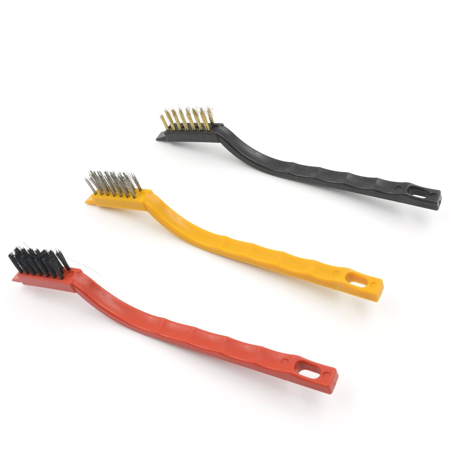 3pc Mini Wire Brush Set Brass Nylon Stainless Steel Bristles Household Cleaning Brush (3 Pcs Set)(X242)