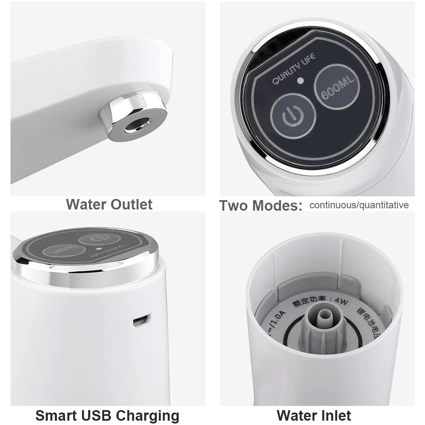 Water Dispenser, Portable Water Bottle Pump USB Charging Electric Automatic Drinking Pump, Portable Drinking Dispenser Pump for Home Kitchen Living Room Office Camping (X198)