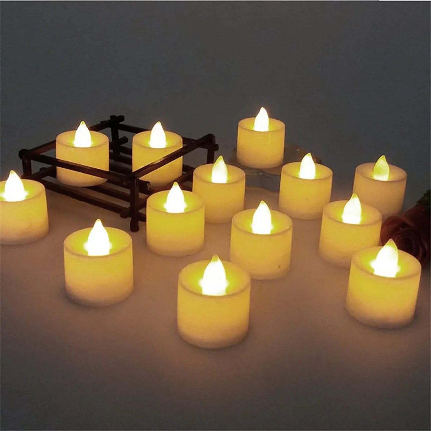 Festival Decorative LED Tealight DIYA Candles – Battery Operated for Party, Wedding, Birthday & Gifts (24 Pc Set) (X1043)