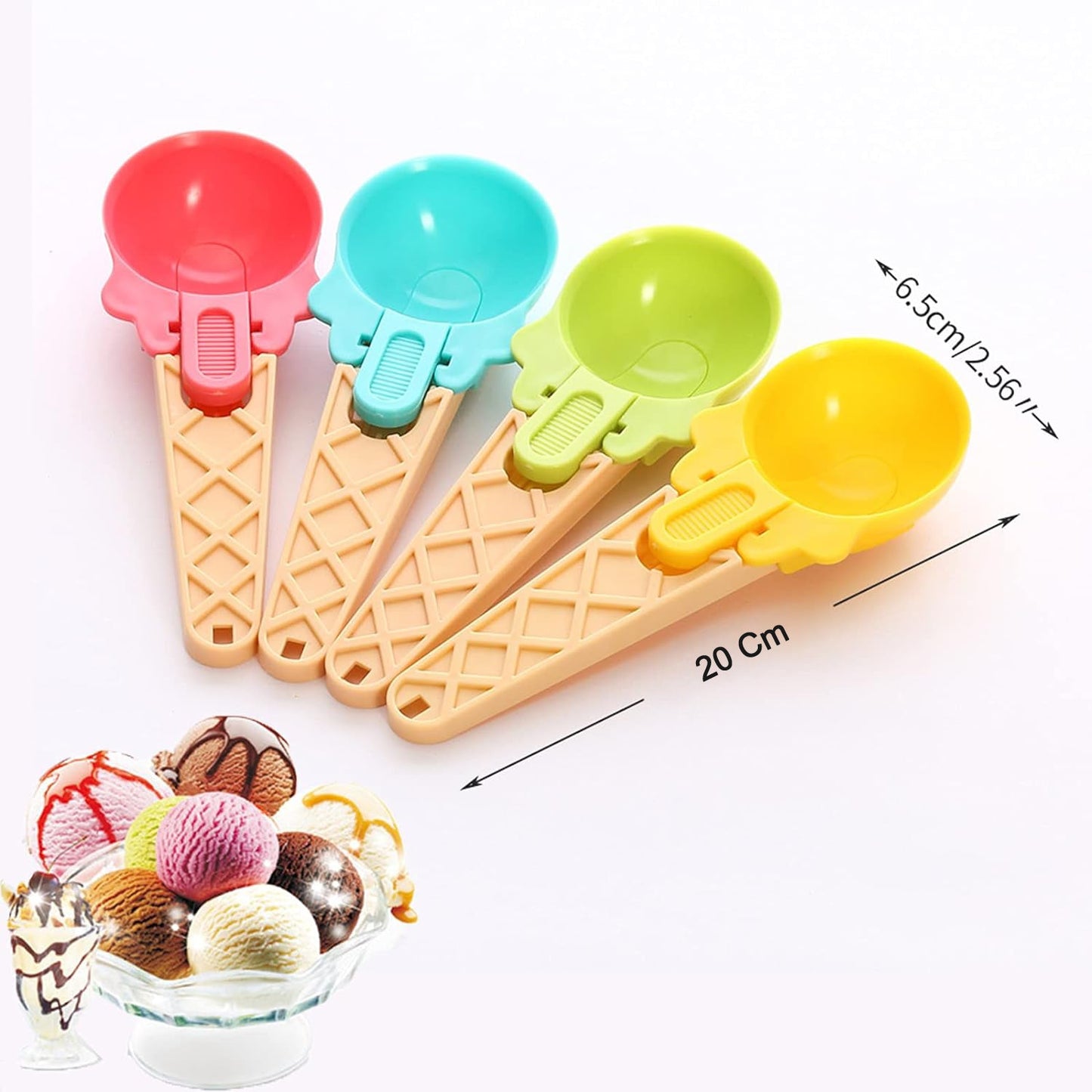 Ice Cream Spoons 2pcs Plastic Cupcake Spoons Aps Fruit Ball Player (2 Pc)