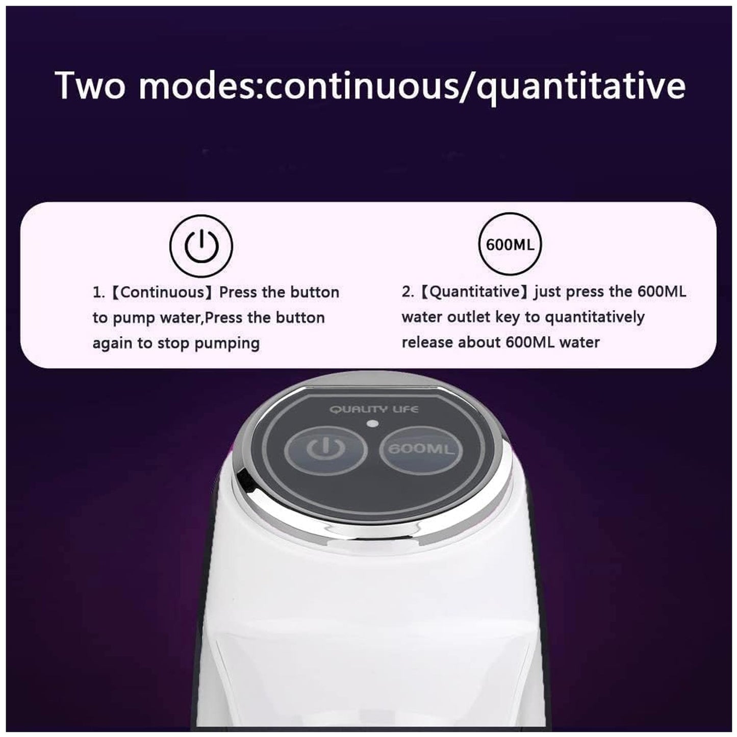 Water Dispenser, Portable Water Bottle Pump USB Charging Electric Automatic Drinking Pump, Portable Drinking Dispenser Pump for Home Kitchen Living Room Office Camping (X198)