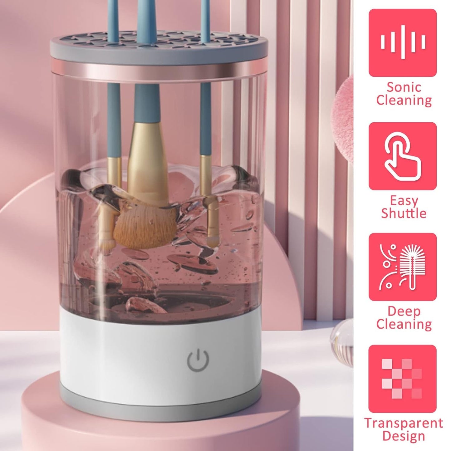Automatic Makeup Brush Cleaner Fast Electric Brush Cleaner Hand Free Machine Super Clean Brush Washer & Brushes Organizer Tool (1 Pc) (X671)