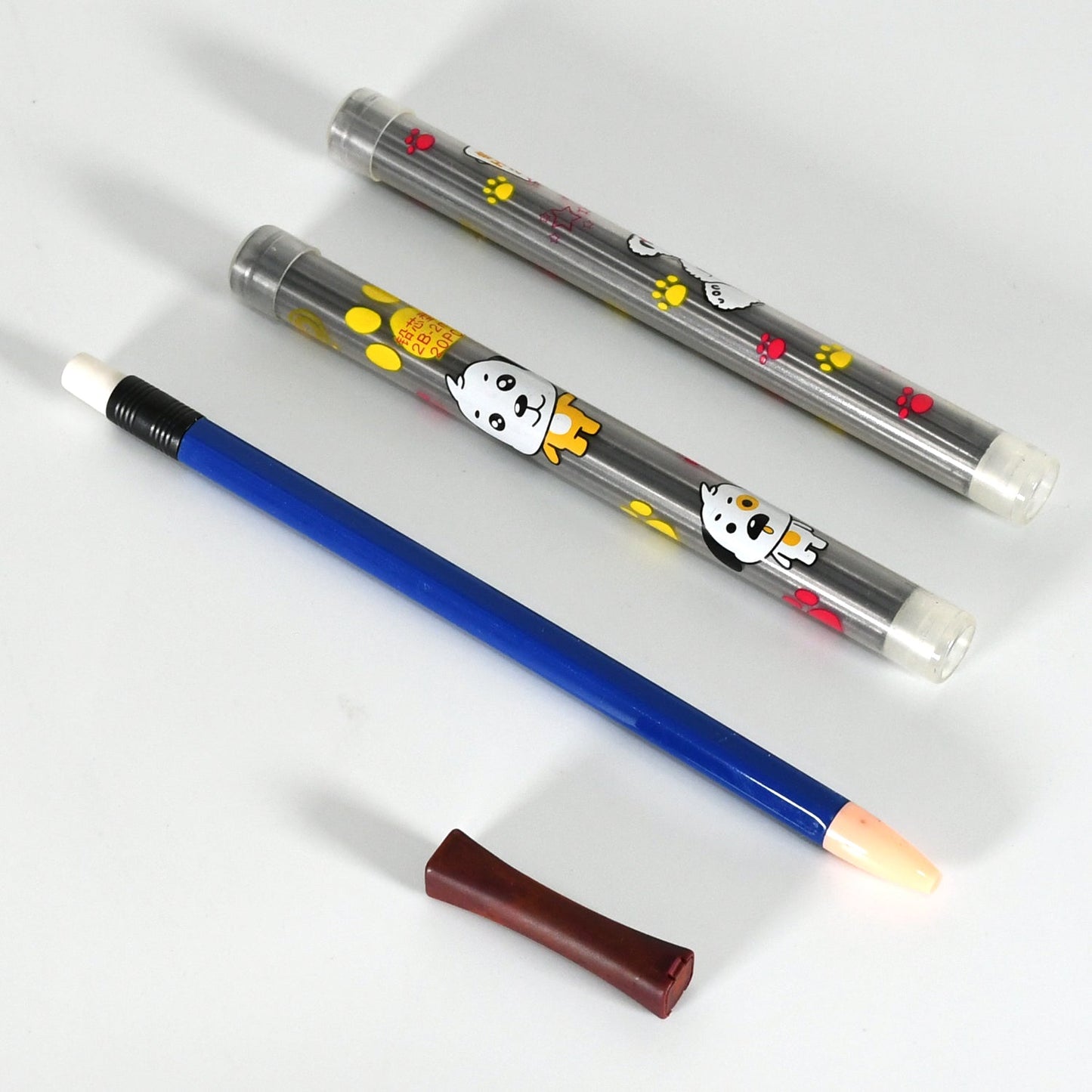 Mechanical Lead Pen Pencil | With 40 Leads | Matt Black ABS Plastic Round Body | Ideal for Writing Drawing Outline Sketching (2mm Lead Pencil)