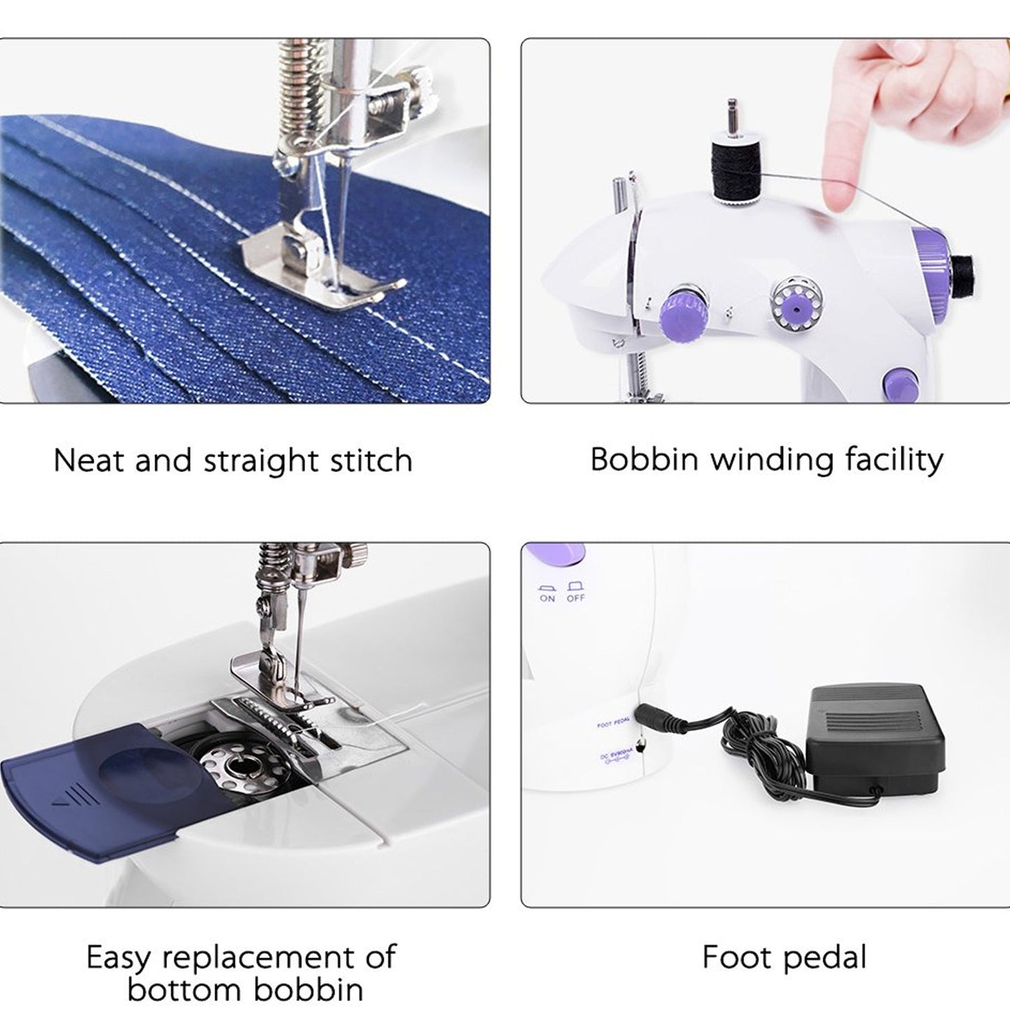 Home Tailoring Sewing Machine With Extension Table Set, Foot Pedal, Adapter Mini Electric Silai Machine, Portable Stitching Machine/Tailoring Machine (X1019))