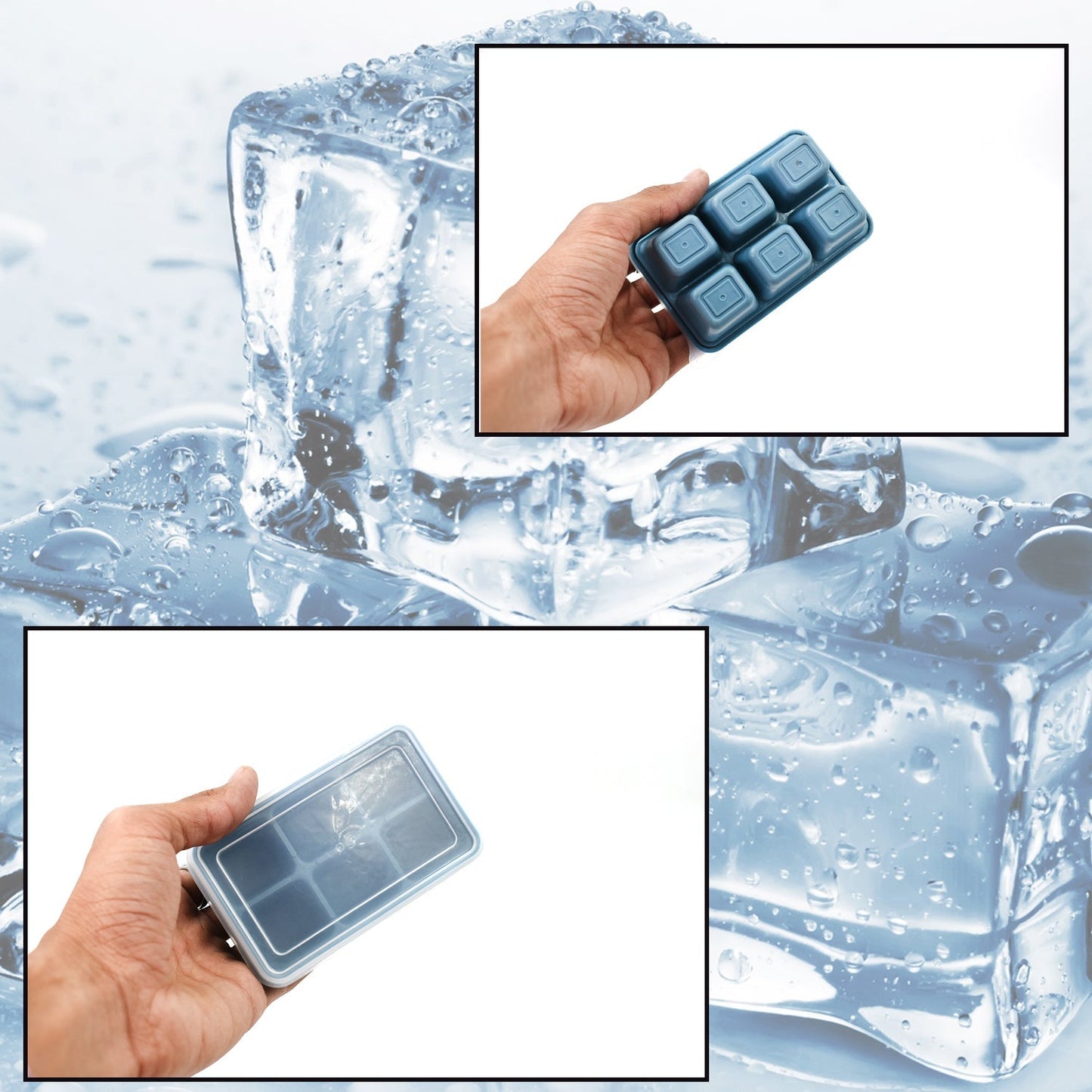 6 Grid Silicone Ice Tray used in all kinds of places like household kitchens for making ice from water and various things and all. (X1002)