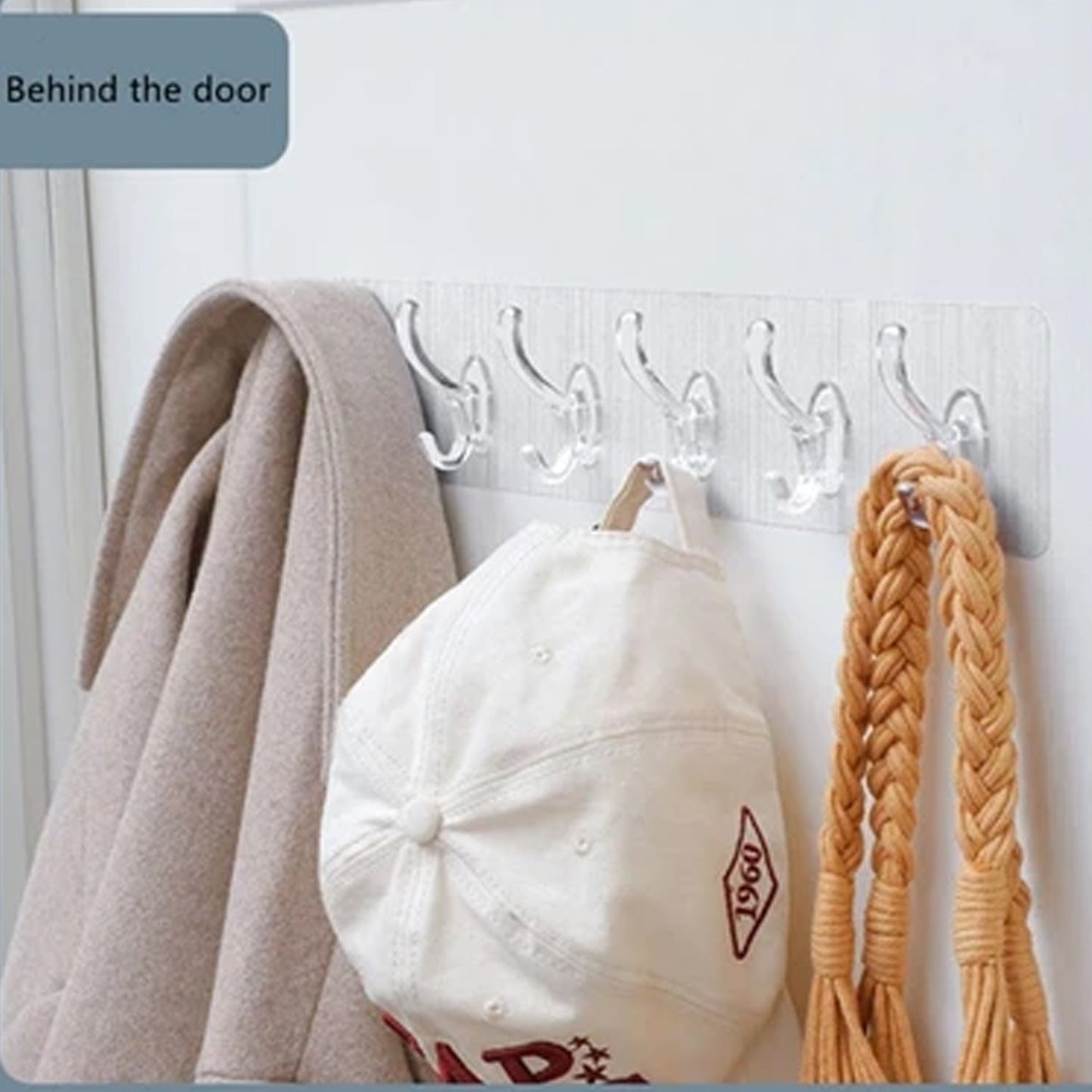 Adhesive Golden & Transparent Heavy Duty Wall Hook (X360)
