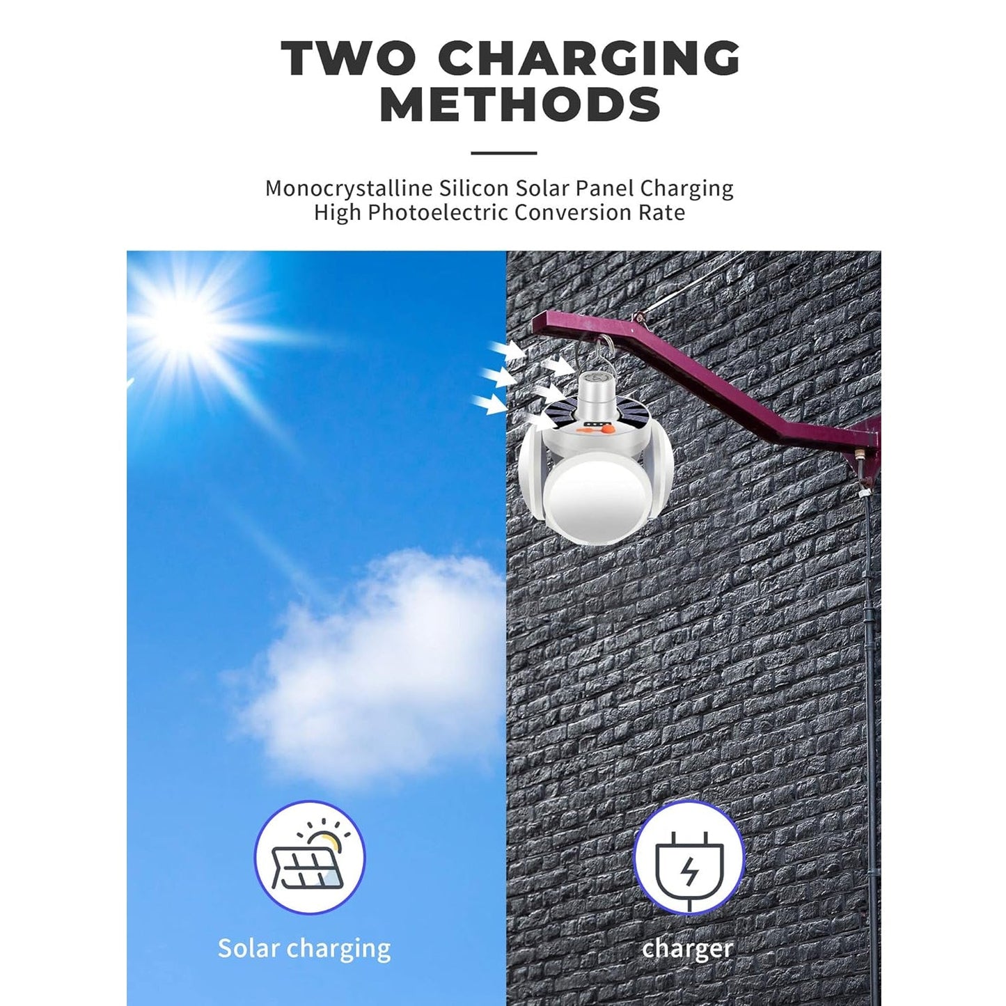 Solar Multi-Functional Emergency LED Light Bulb with USB Charging, (X435)