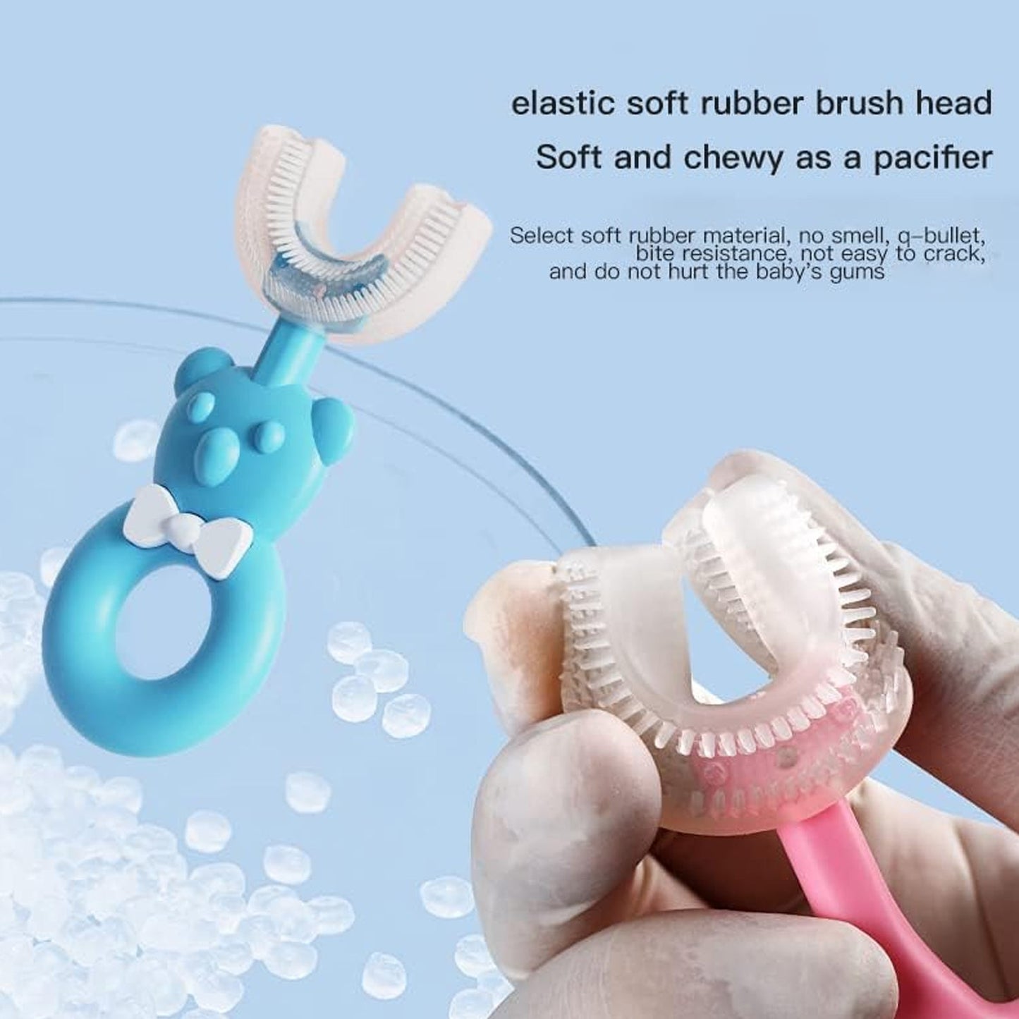 Baby Bear U-shaped Toothbrush Silicone Brush Head (1 Pc) (1/5X261)
