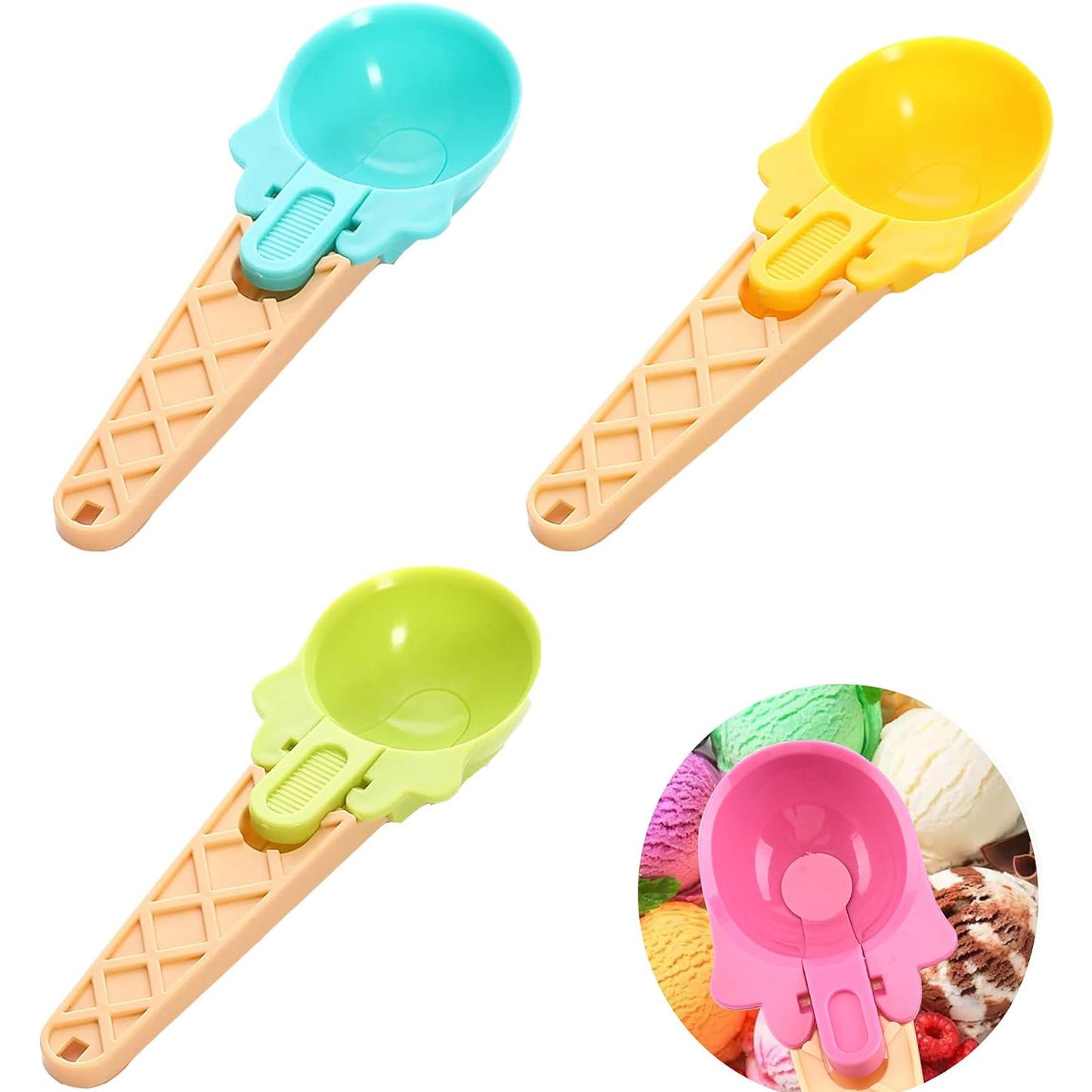 Ice Cream Spoons 2pcs Plastic Cupcake Spoons Aps Fruit Ball Player (2 Pc)