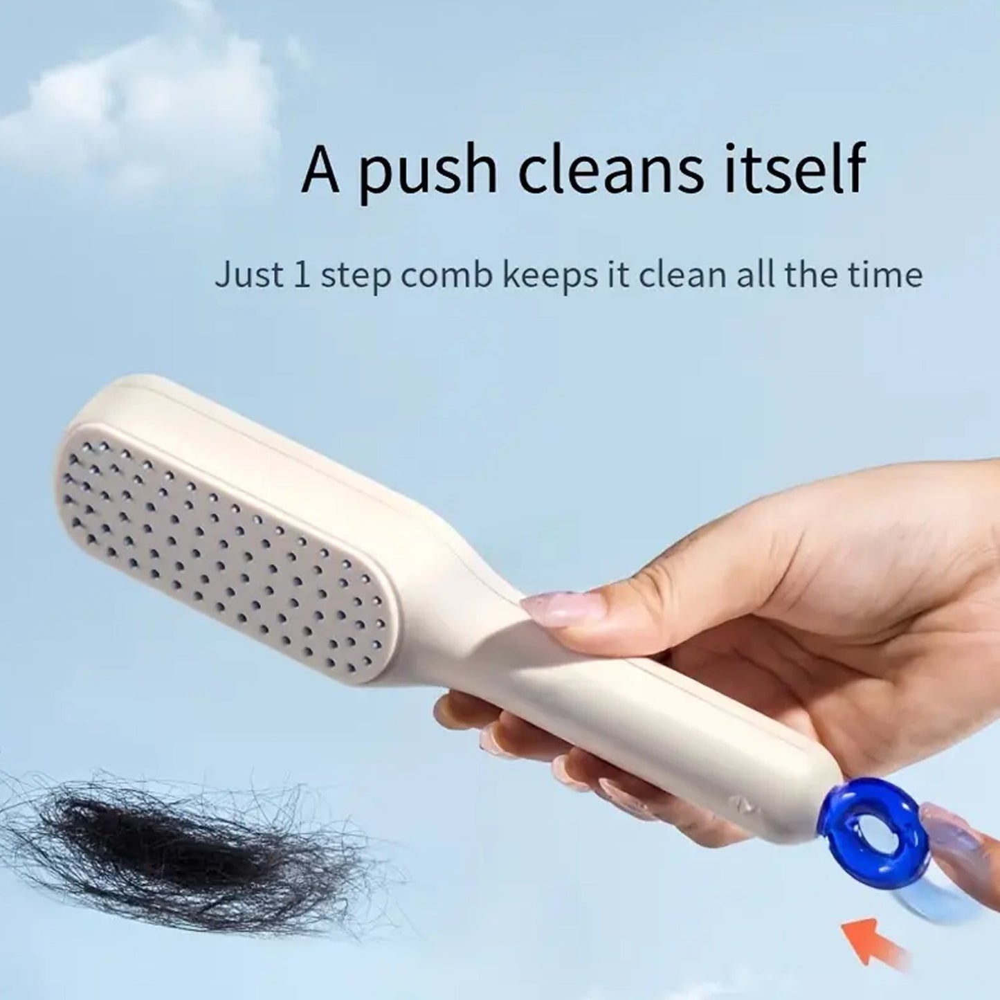 ONE PULL CLEAN SCALABLE HAIR SELF CLEANING HAIRBRUSH (1PC) (X545)