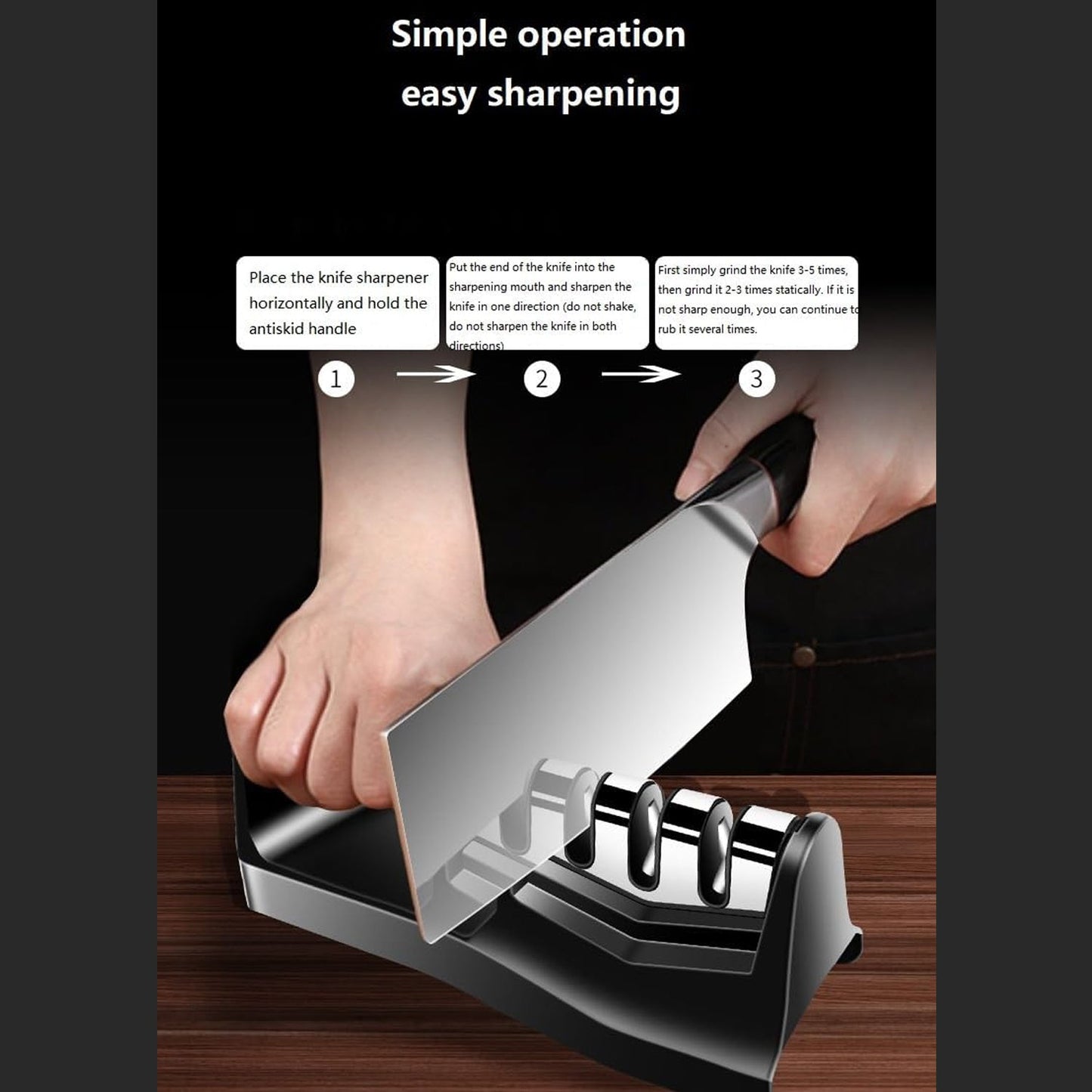 Knife Sharpener for Kitchen | Knife Sharpener Handheld Knives & Pocket Knife Sharpener | Knife Sharpener for Chefs & Serrated Knife (Chopper Not Included / 1 Pc) (X1001)