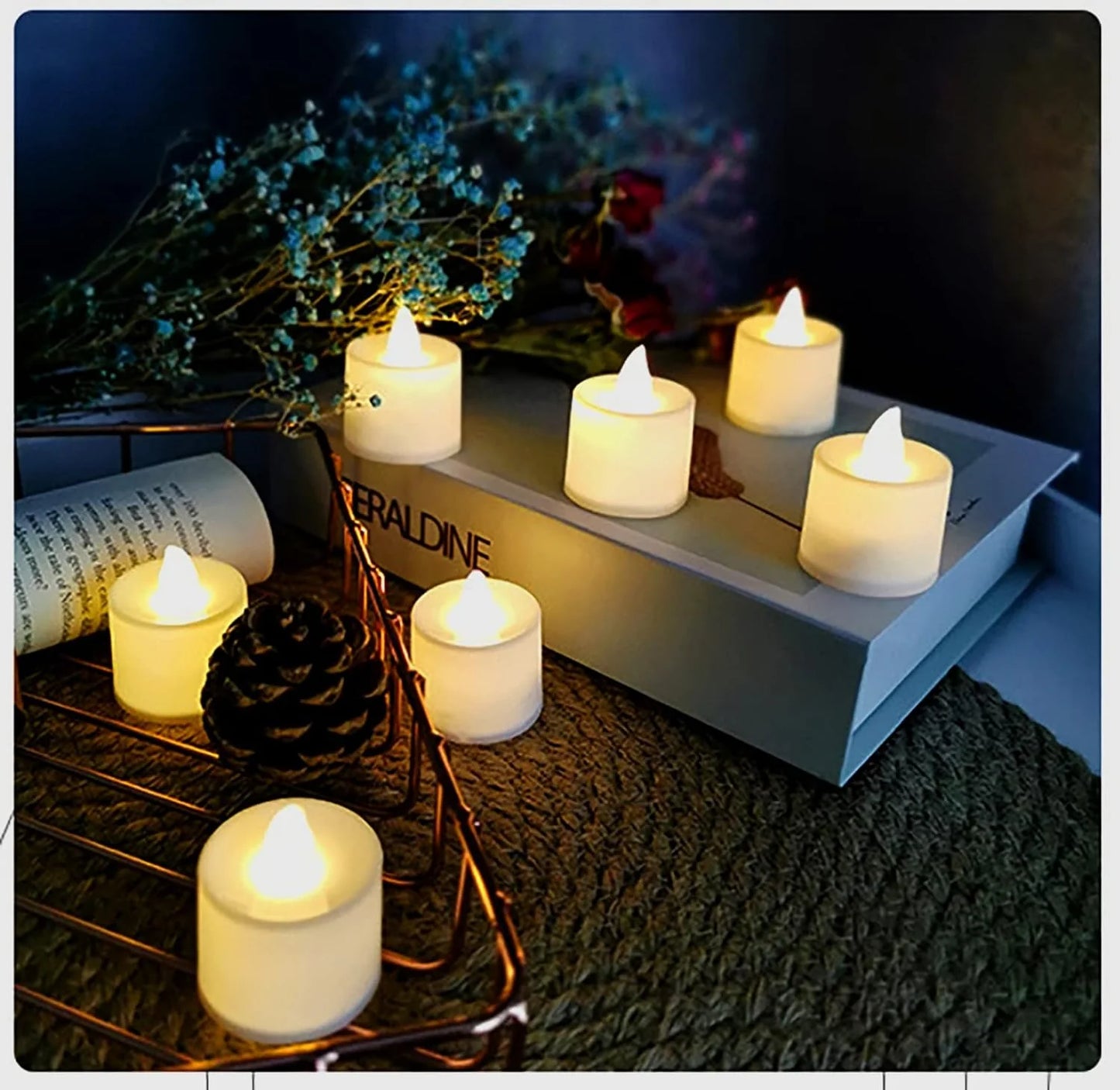 Festival Decorative LED Tealight DIYA Candles – Battery Operated for Party, Wedding, Birthday & Gifts (24 Pc Set) (X1043)