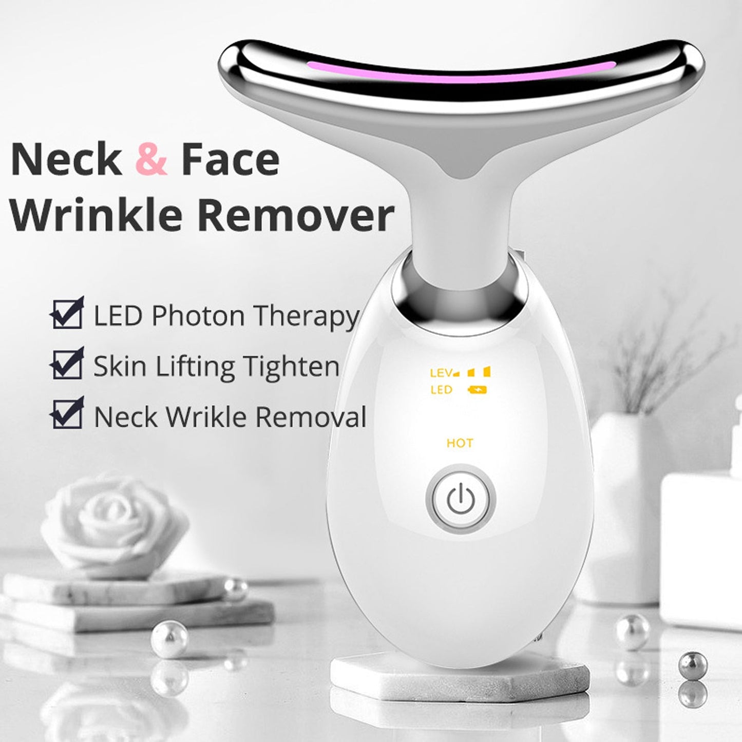 Electric Face Massager Wrinkle Remover LED Photon Face Beauty Device (1 Pc) (X204)