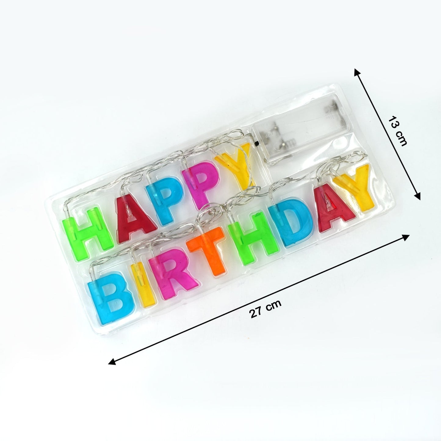 Decoratives Plastic Happy Birthday 13 LED Letter Battery Operated String Lights, Outdoor String Lights (Multicolour) (X636)