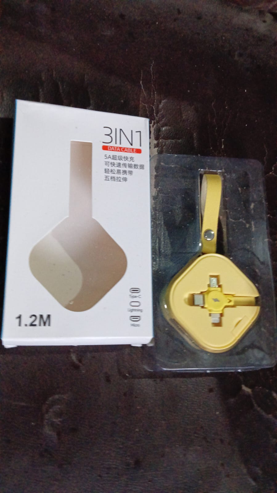 3 in 1 Charger Cable, Retractable Type, Compatible with Smartphones (1 Pc) (MKK-X56)