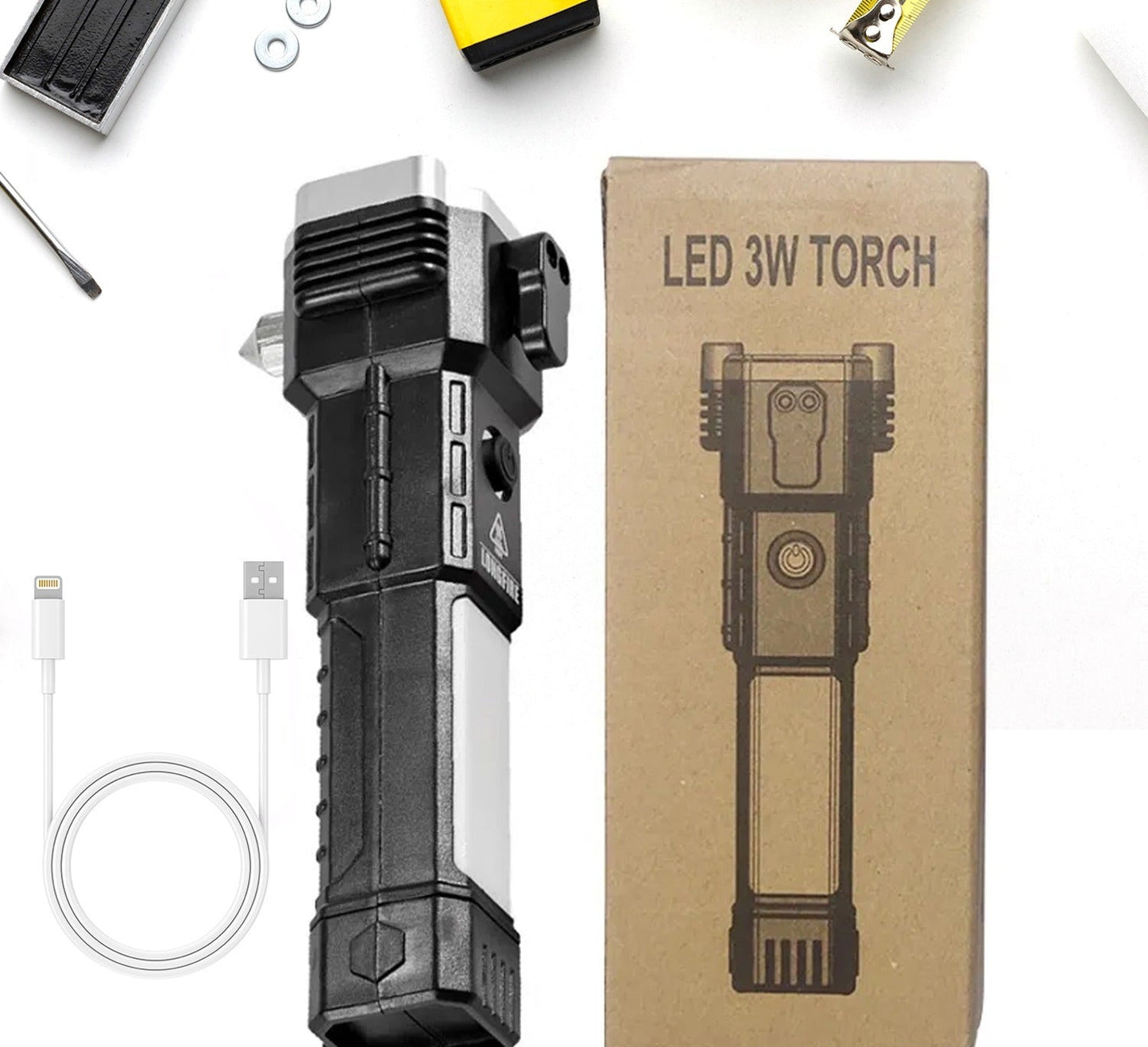 Portable 3w Rechargeable Torch LED Flashlight Long Distance Beam Range, (X634)