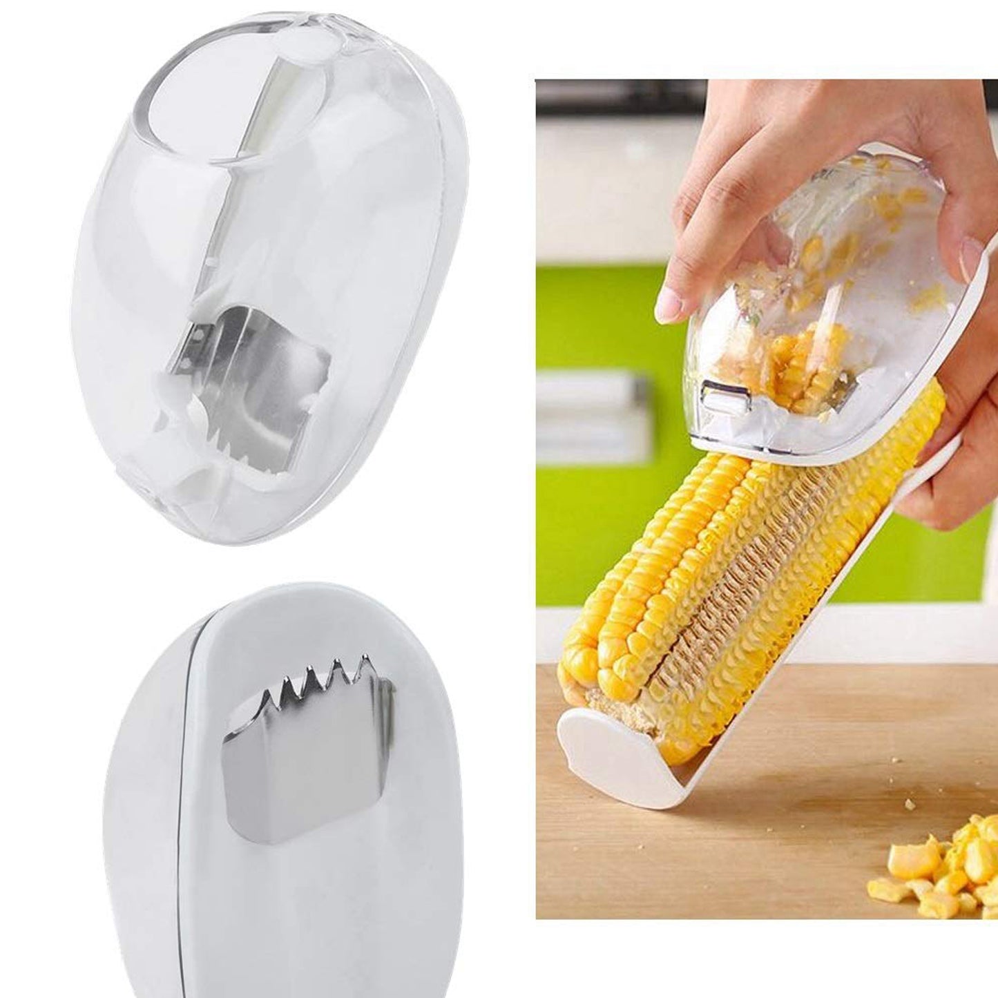 Magic Plastic With Steel Blades Corn Remover Kernel Stripper (1 Pc) (X914)