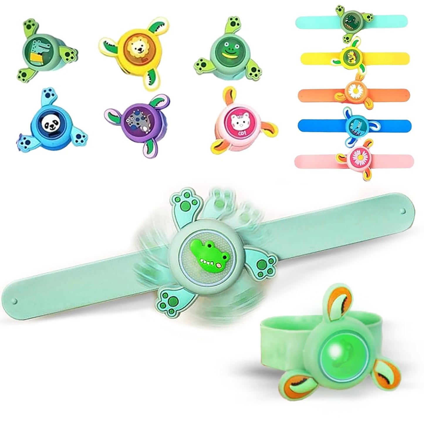 Led Light Spinning Slap Kids Cartoon Bracelet Wrist Band (1 Pc) (X7006)