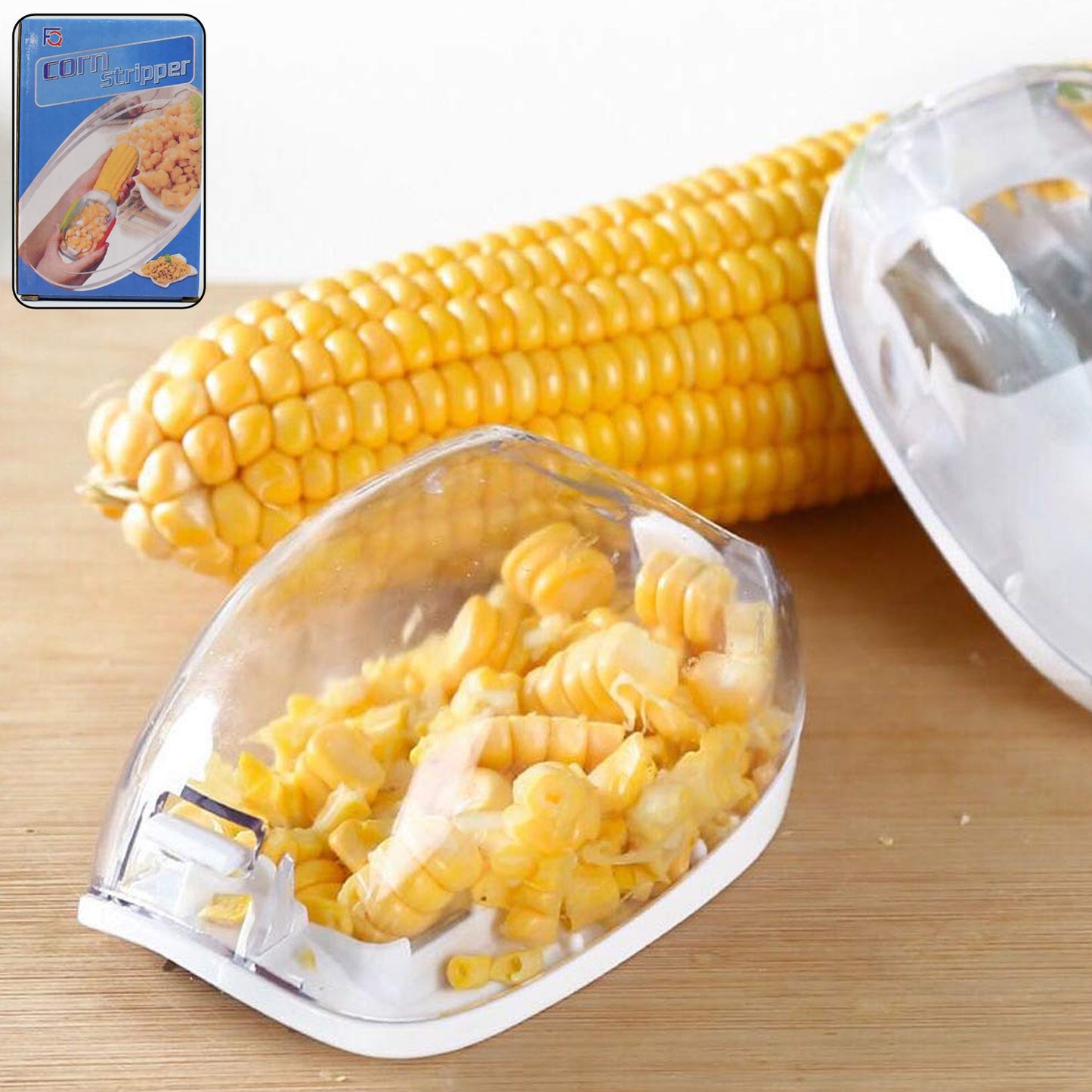 Magic Plastic With Steel Blades Corn Remover Kernel Stripper (1 Pc) (X914)