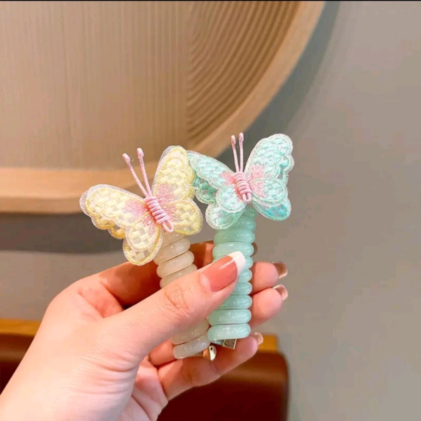 BUTTERFLY HAIR WIRE BANDS (RANDOM COL N PRINT) (1 PAIR) (YS-X143)
