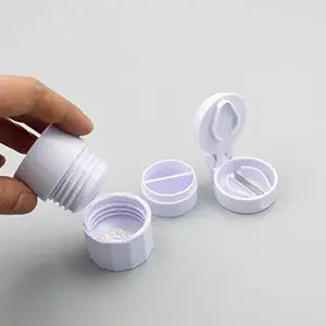 4-in-1 Layer Multipurpose Plastic Portable Pocket Size Tablet Medicine Cutter Divider With Partitioned Storage And Crusher Grinder Powder 1pcs (X857)
