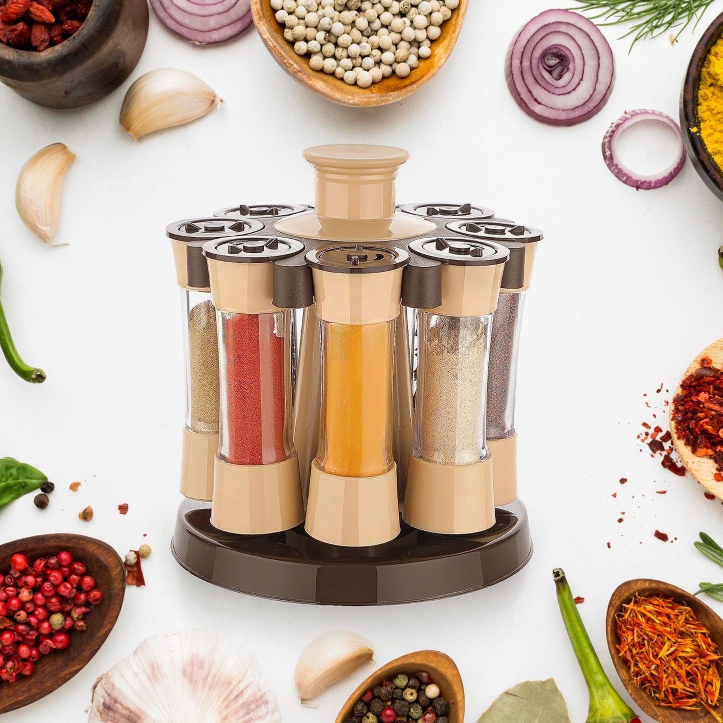 360 Revolving Spice Rack For Kitchen And Dining Table 8 Spice Jars | x6025 |