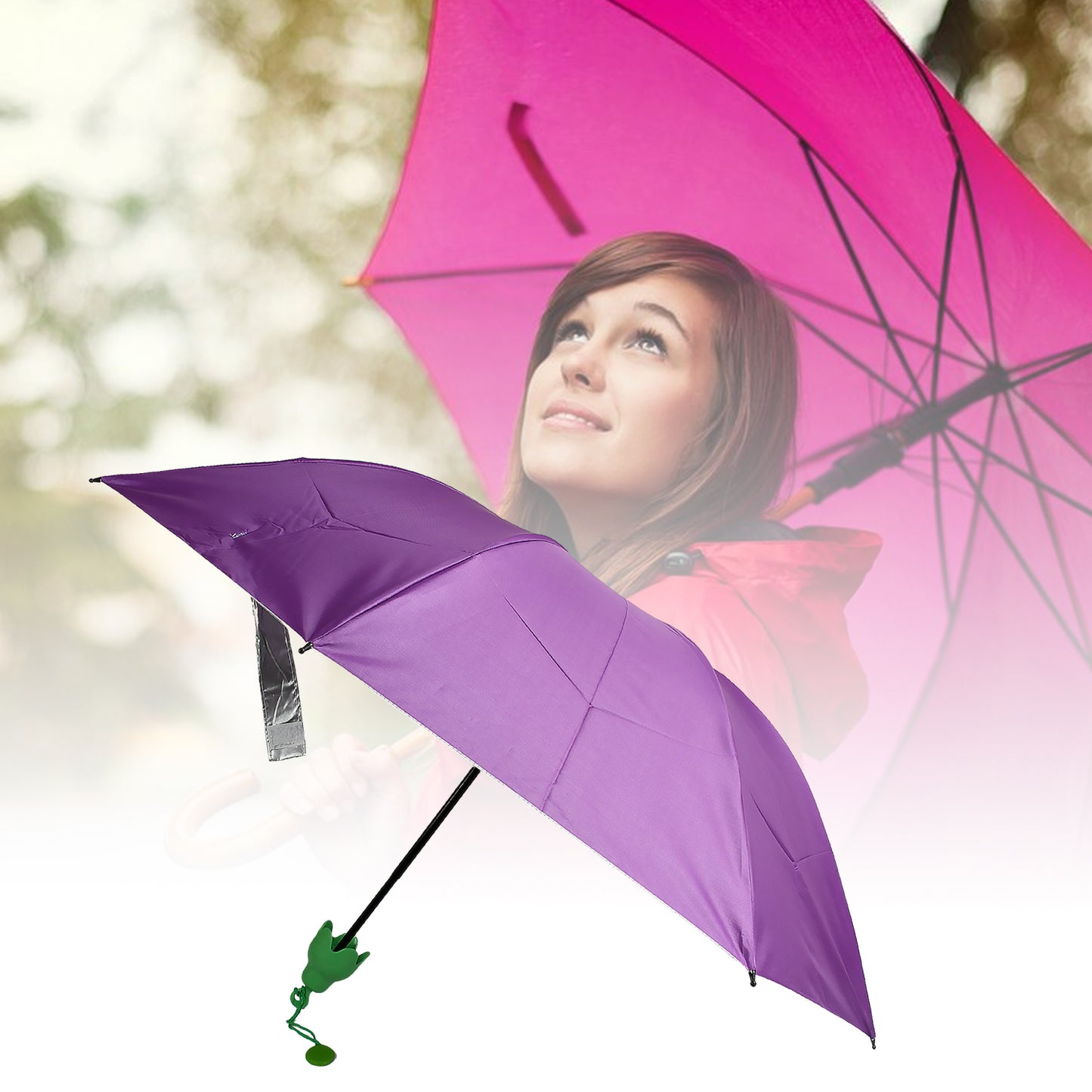 Vegetable Shaped Folding Umbrella Plastic Case Creative Fashion Folding Mini Sun Shade Rain Umbrella Unique Umbrella Sun Uv Protection Cute Design (1 Pc)