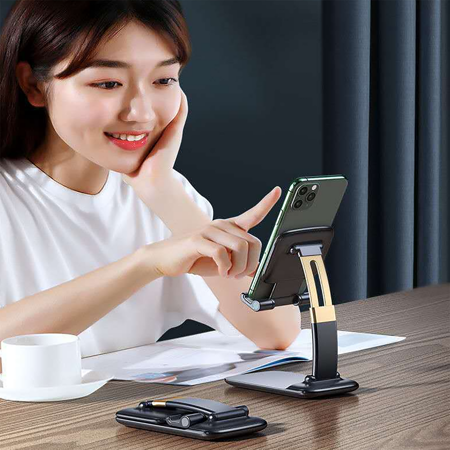 Phone Holder for Table, Foldable Universal Mobile Stand for Desk (X822)